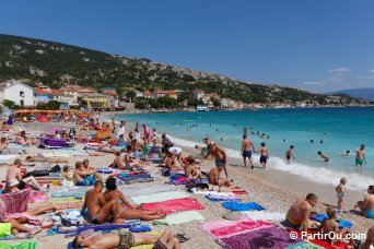 Plage Vela  Baška sur l'le de Krk - Croatie