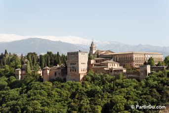 L'Alhambra vue du quartier Albaicn - Espagne