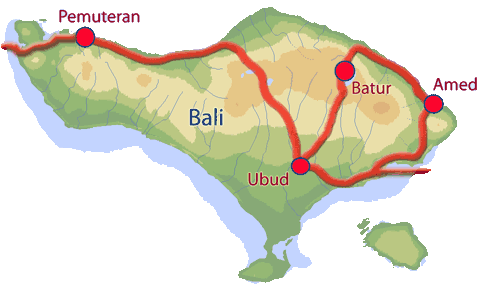 Notre itinraire  Bali