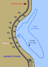 Suggestion de parcours de snorkeling  Amed - Bali