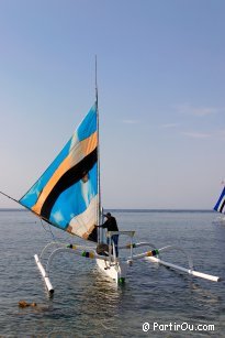 Jukung, un bateau de pcheurs balinais - Indonsie