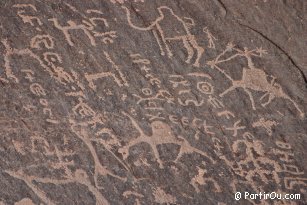 Gravure rupestre nabatenne  Wadi Rum - Jordanie