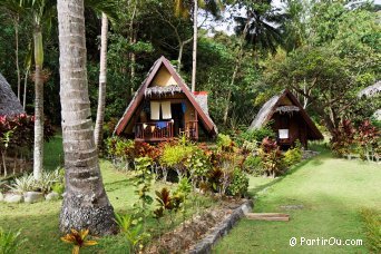 Cottages du "Coconut Garden Island Resort" prs de Port Barton - Palawan - Philippines