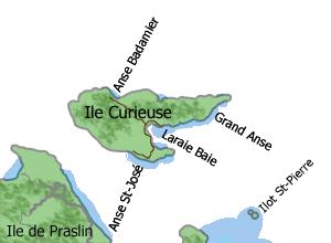 Carte de l'le de Curieuse (Seychelles)