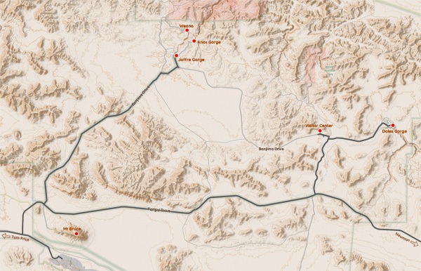 Plan du Parc national de Karijini