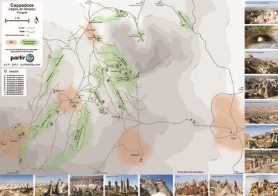 carte de randonnes en Cappadoce - Turquie