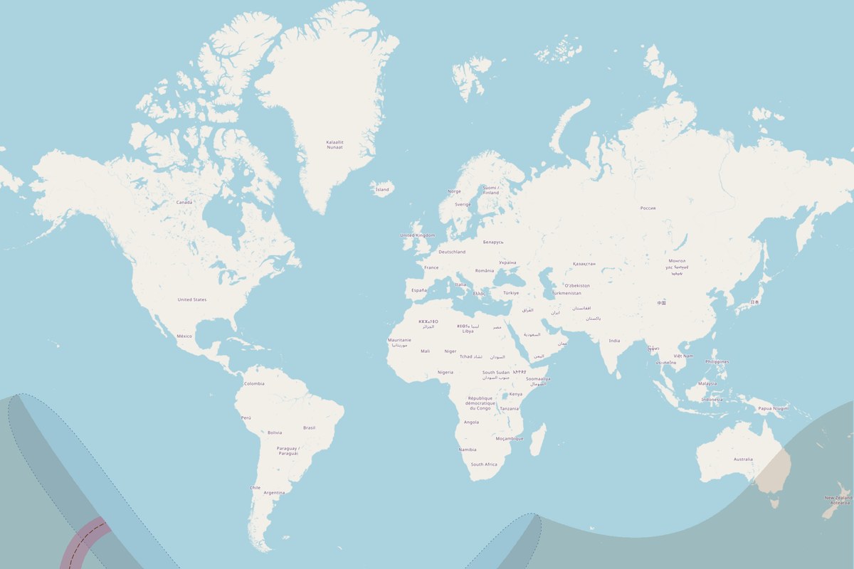 Mapa de visibilidad — Eclipse anular del 7 de febrero de 2008