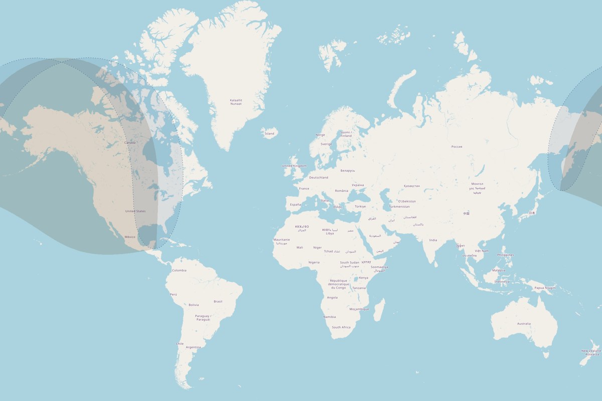Carte de visibilité — Éclipse partielle du 23 octobre 2014