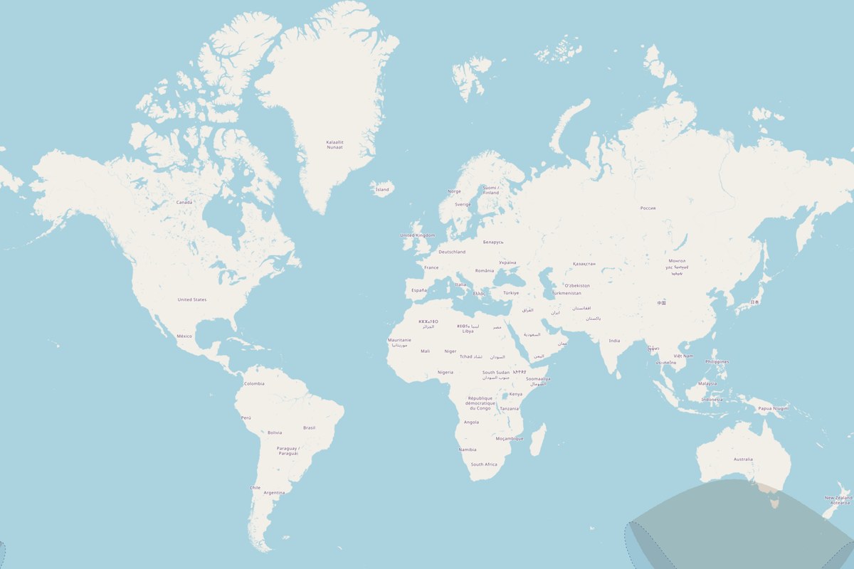 Mapa de visibilidad — Eclipse parcial del 13 de julio de 2018