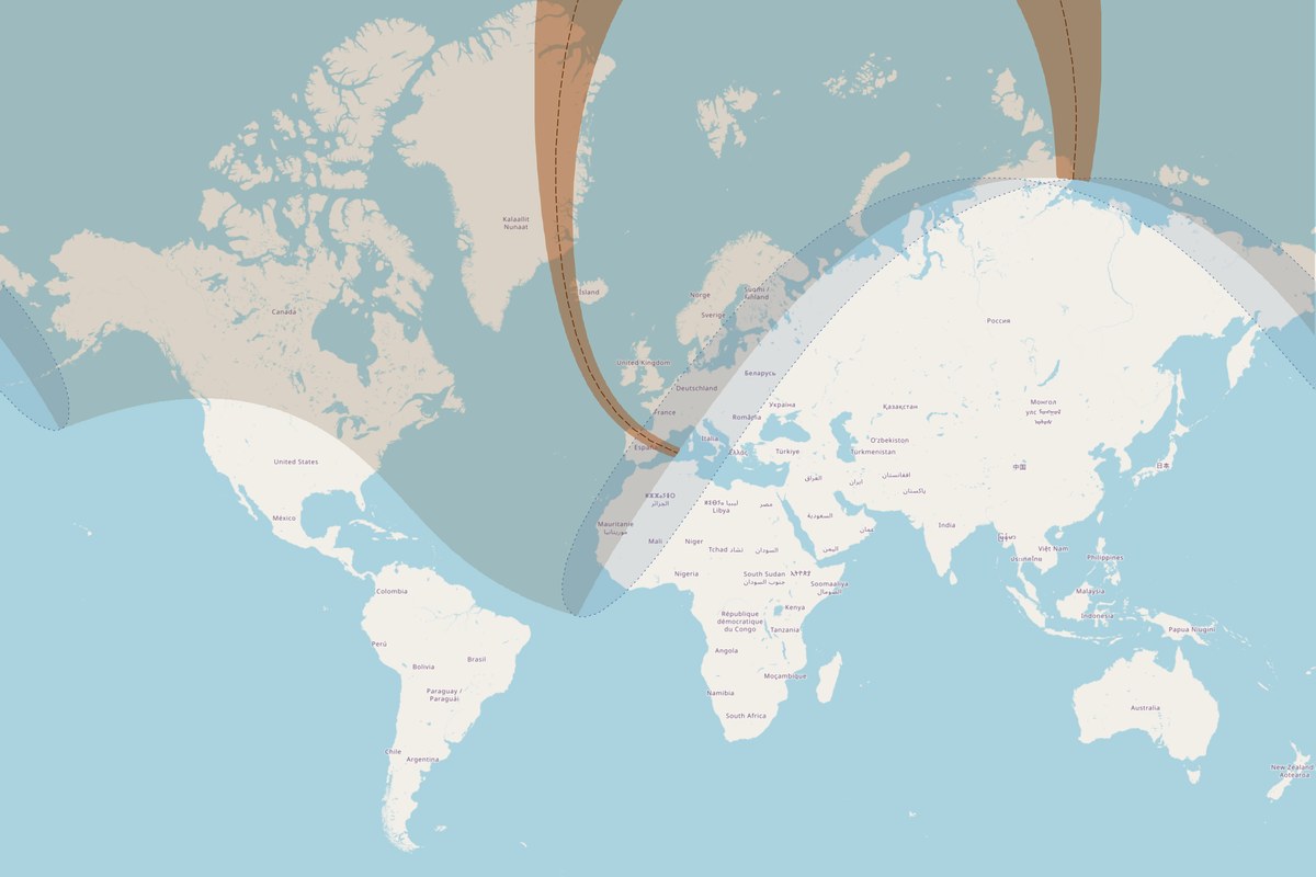 Carte de visibilité — Éclipse totale du 12 août 2026
