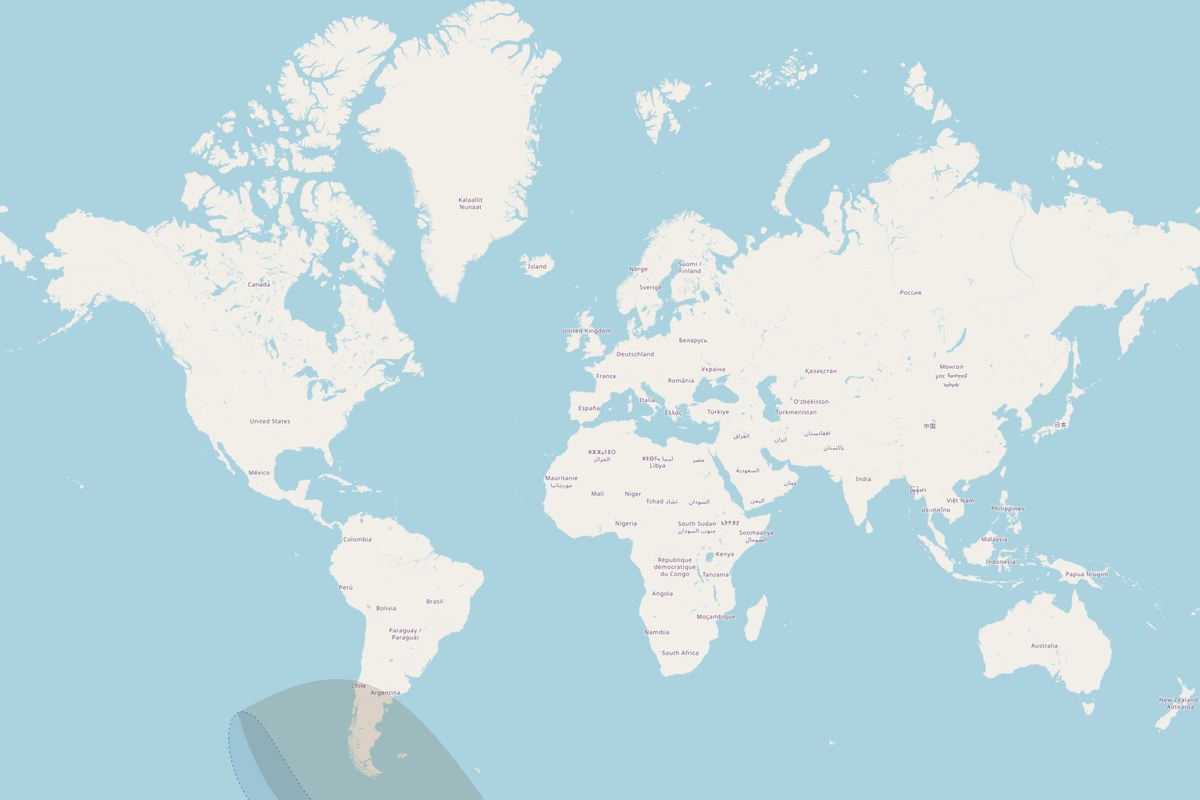 Carte de visibilité — Éclipse partielle du 11 juillet 2029