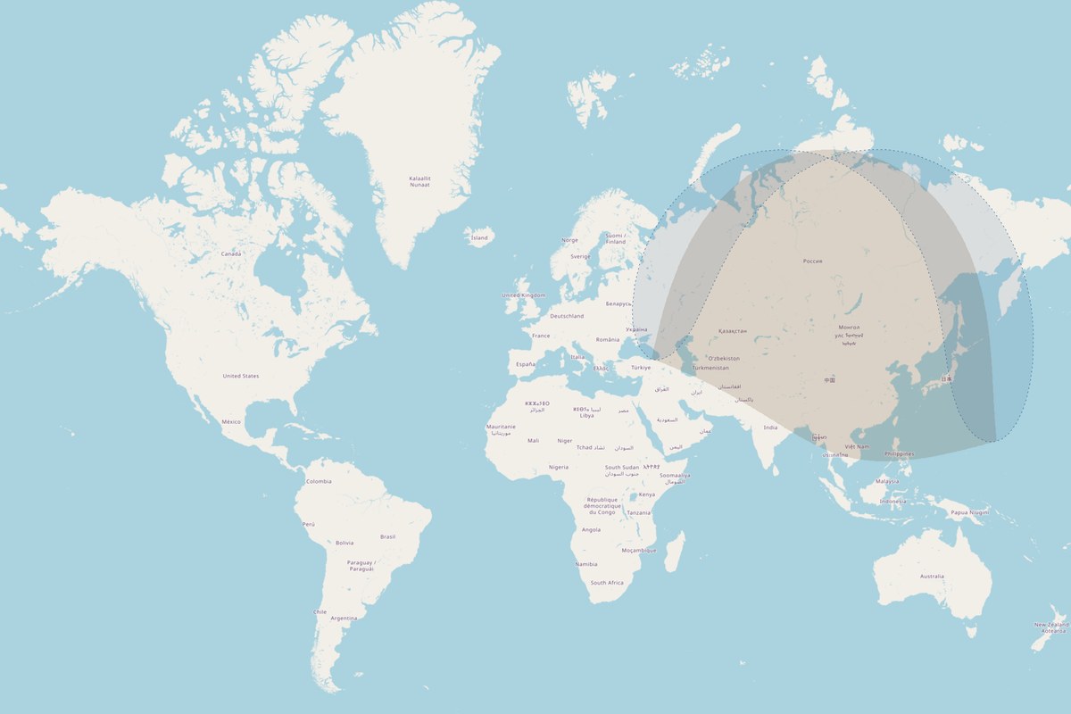 Visibility map — Partial eclipse on November 3, 2032