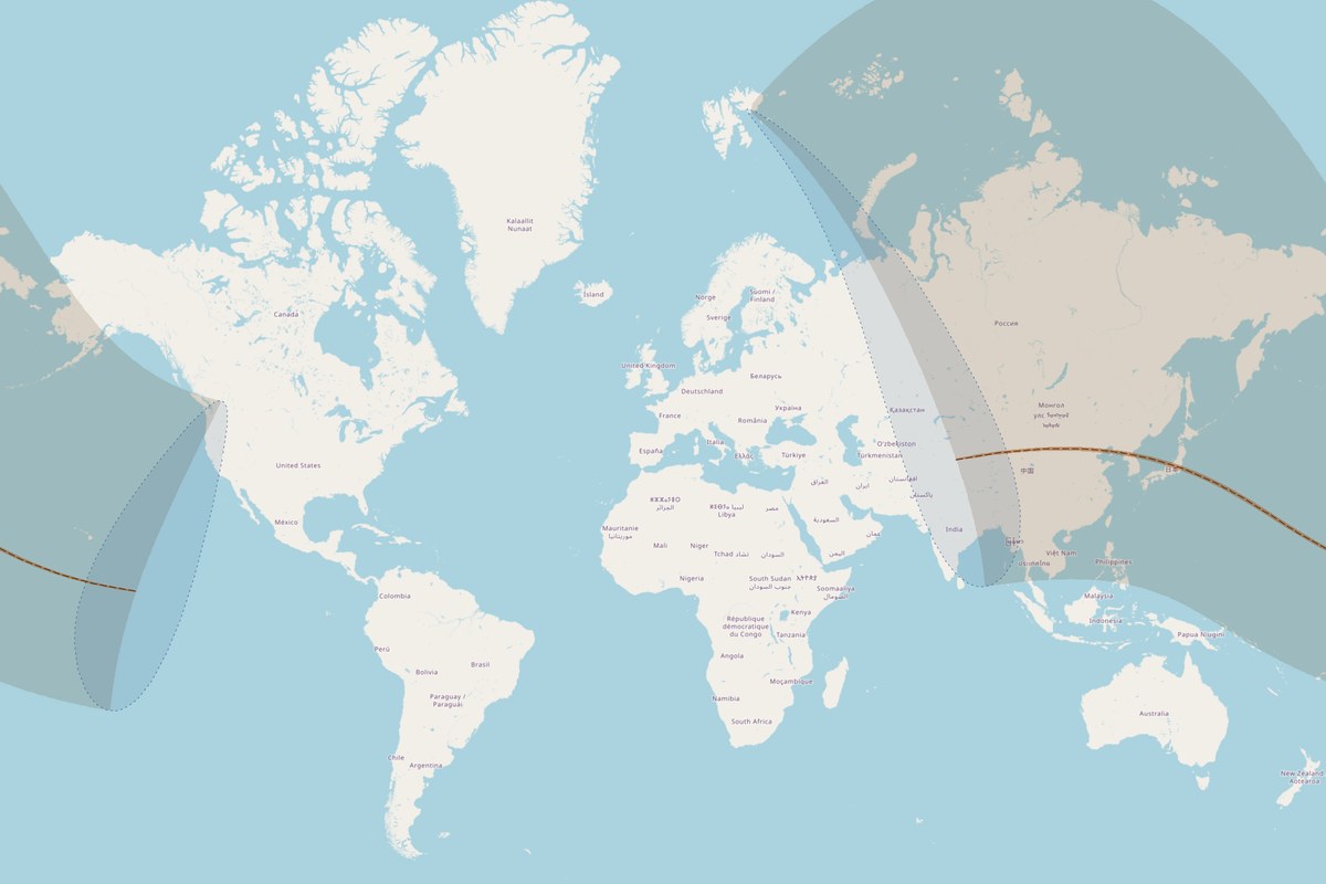 Carte de visibilité — Éclipse totale du 2 septembre 2035