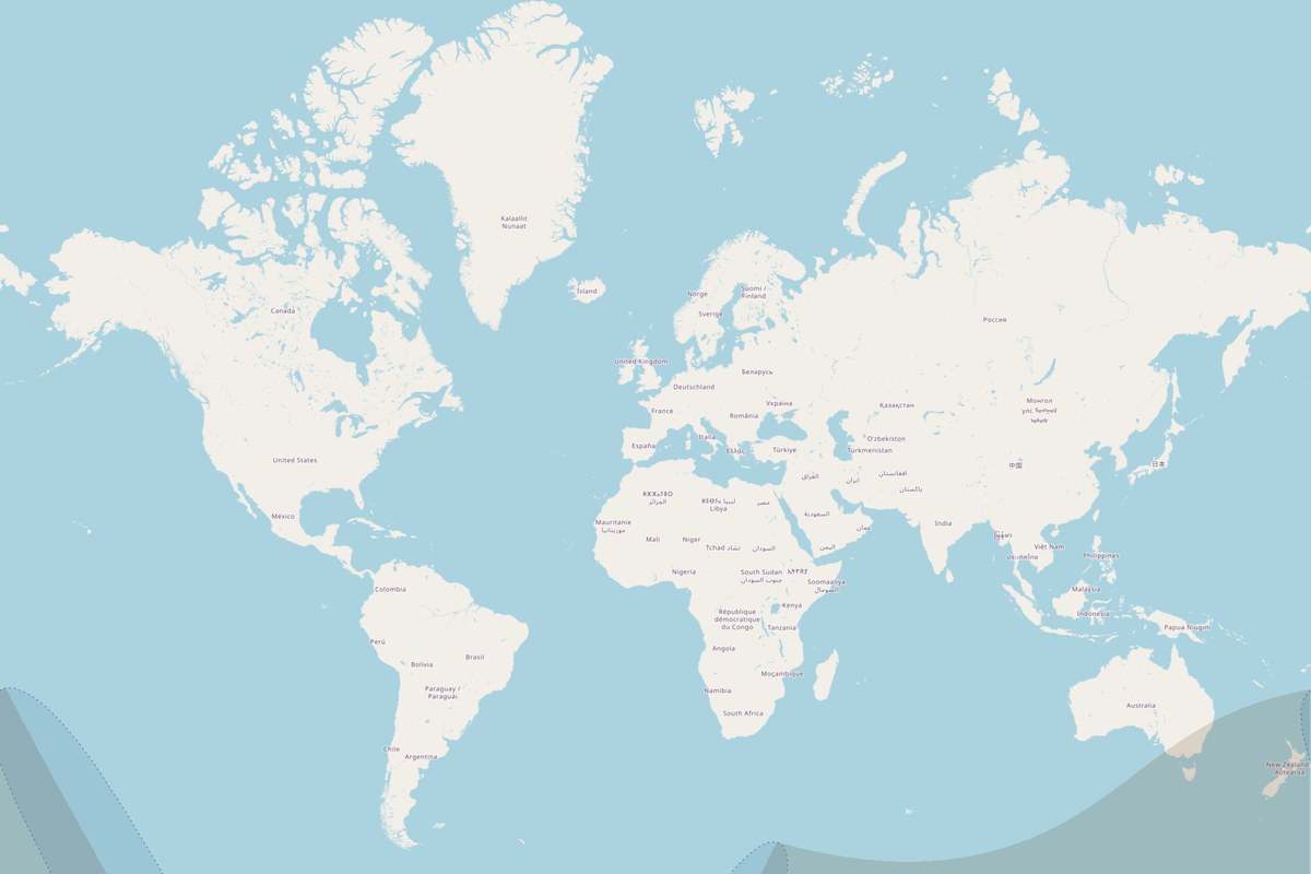 Mappa di visibilità — Eclissi parziale del 27 febbraio 2036