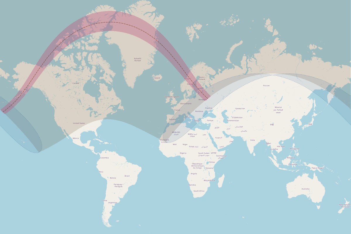 Mapa de visibilidad — Eclipse anular del 21 de junio de 2039