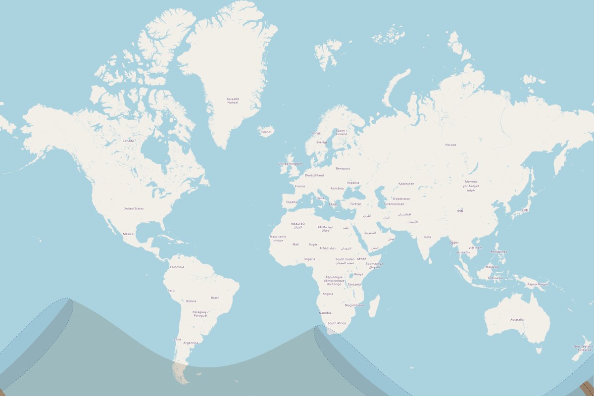 Visibility map — Total eclipse on December 15, 2039