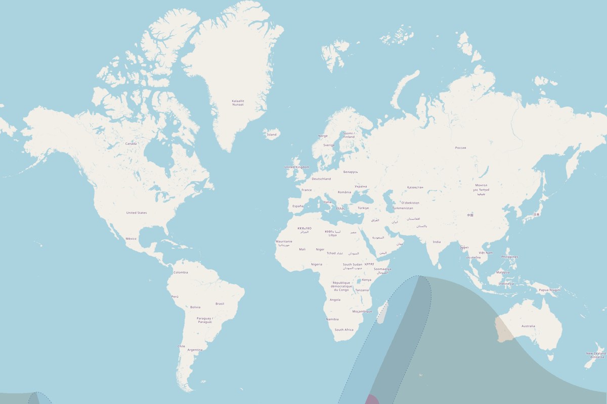 Mapa de visibilidad — Eclipse anular del 3 de octubre de 2043