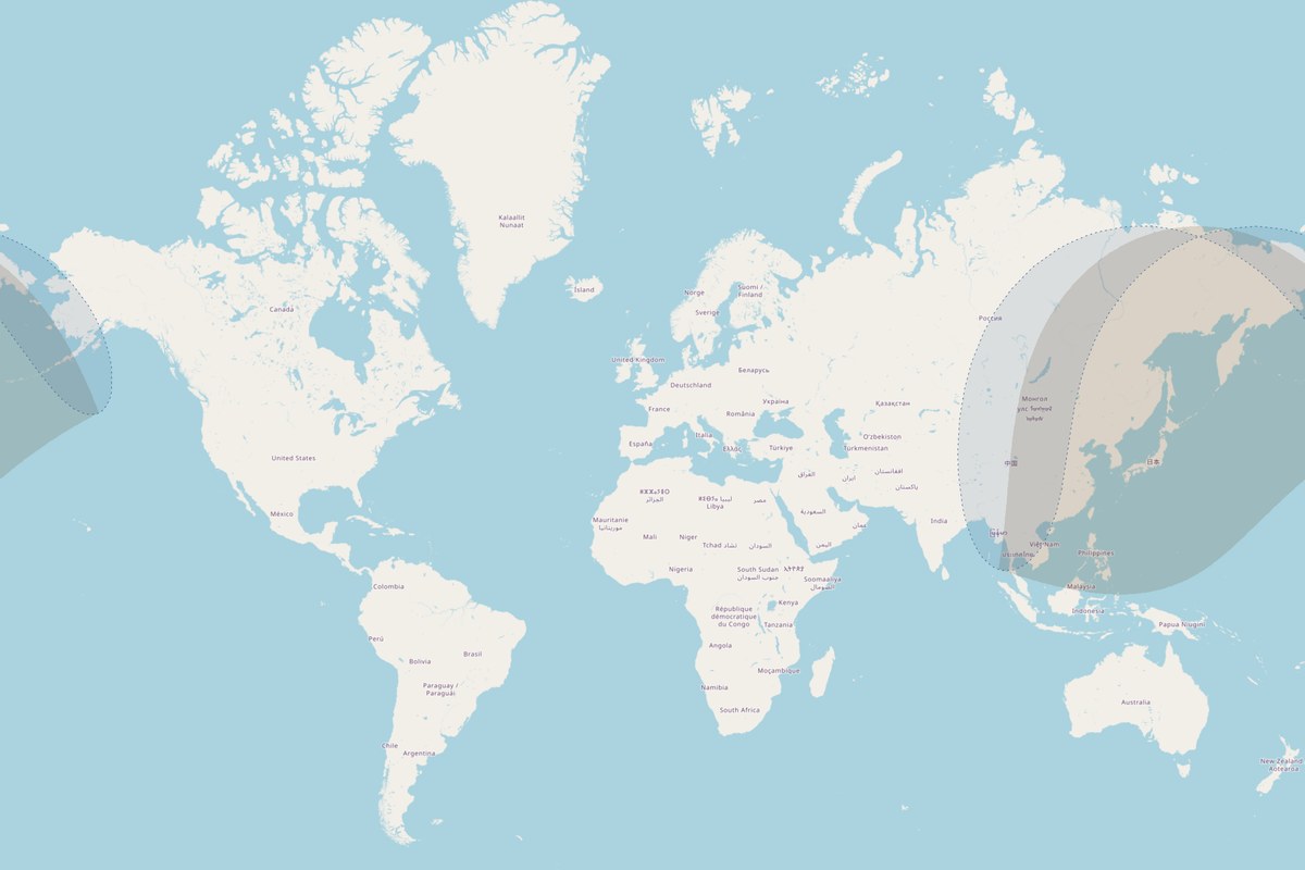 Mapa de visibilidad — Eclipse parcial del 26 de enero de 2047