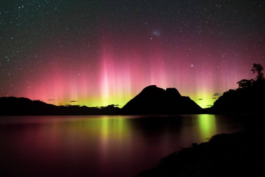 Aurore australe en Tasmanie