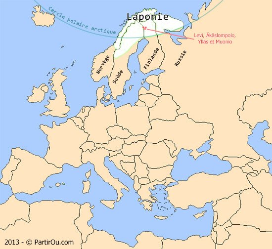 Emplacement géographique de la Laponie