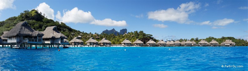 Bungalows sur pilotis au motu To'opua - Bora-Bora