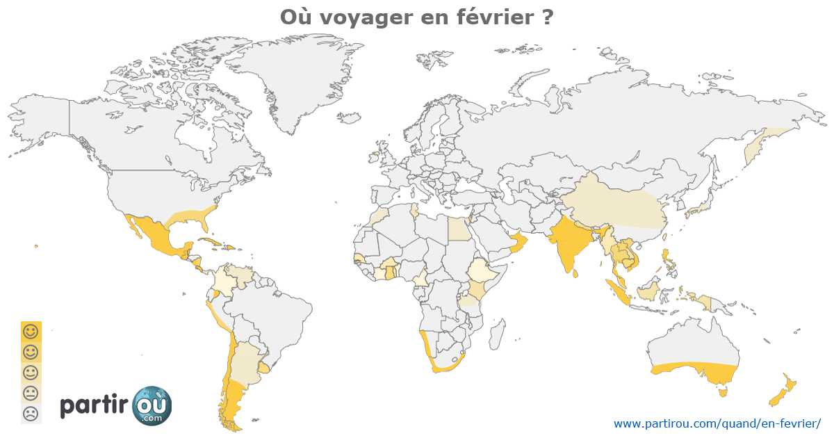 O partir dans le monde au mois de fvrier ?