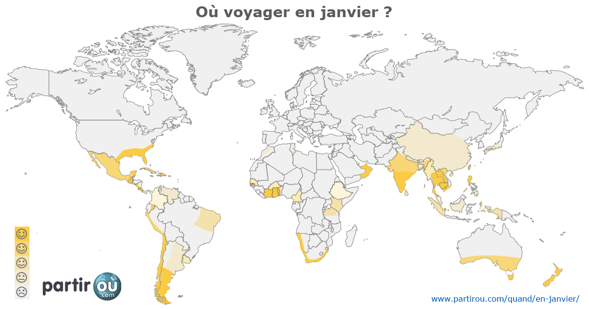 O partir dans le monde au mois de janvier ?