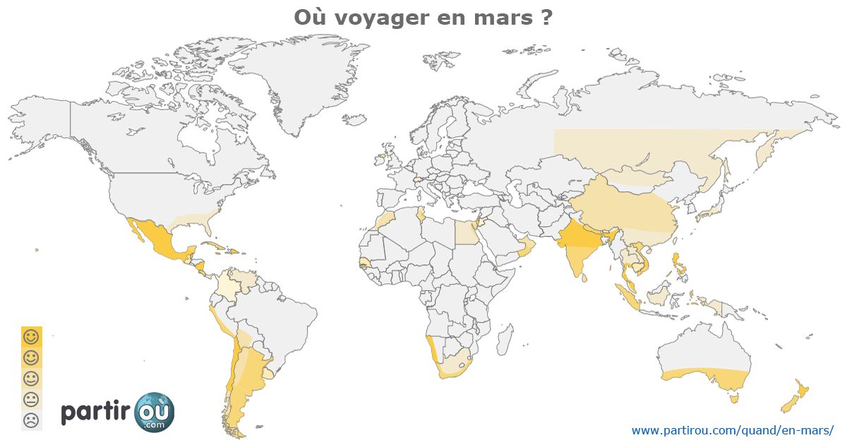 O partir dans le monde au mois de mars ?