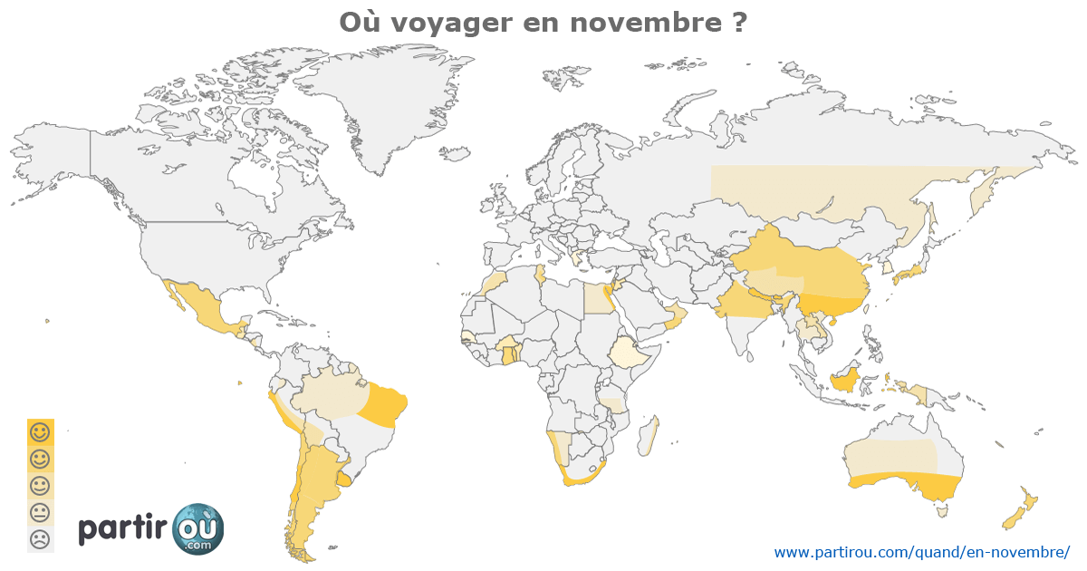 O partir dans le monde au mois de novembre ?