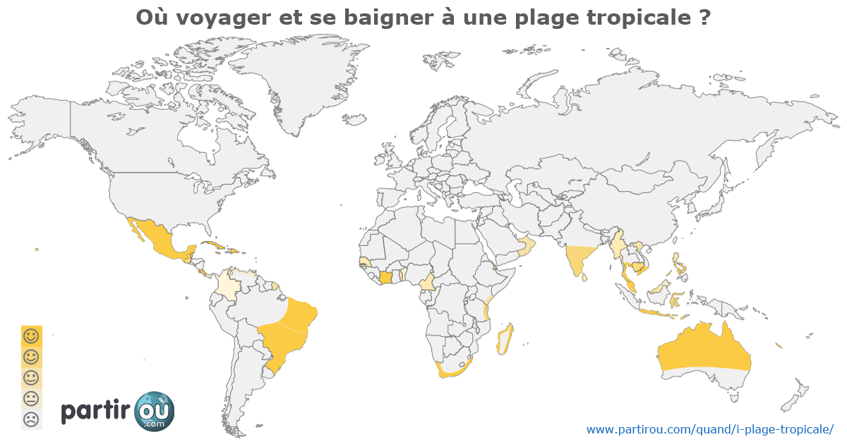 O partir dans le monde et se trouvent les plages tropicales ?