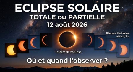 Éclipse solaire totale et partielle du 12 août 2026 : guide pour savoir où et quand l'observer