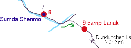 Notre itinraire : Sumda Shenmo - Camp Lanak