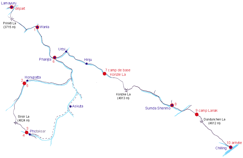 Notre itinraire de trek