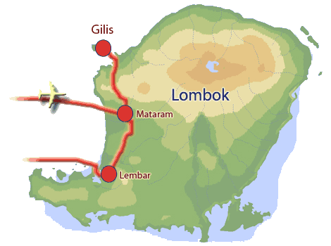 Notre itinéraire à Lombok