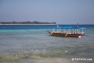 Gili Trawangan vue depuis Gili Meno - Indonsie