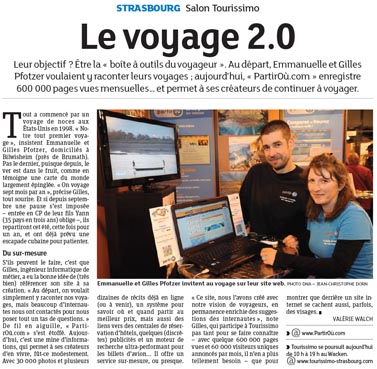 Article Emmanuelle et Gilles dans les DNA (Dernires Nouvelles d'Alsace)