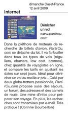 Article PartirOu.com dans Ouest-France