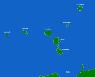 Carte des Iles Eoliennes