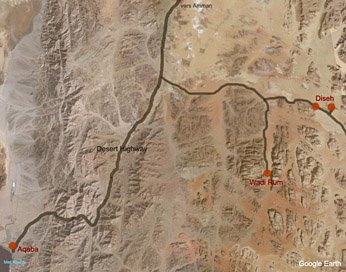Plan de Wadi Rum - Jordanie