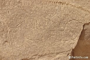 Gravure rupestre nabatéenne à Wadi Rum - Jordanie
