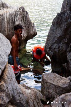 Accs au lac Barracuda sur l'le de Coron - Philippines