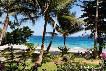 Plage priv du "Coconut Garden Island Resort" prs de Port Barton - Palawan - Philippines